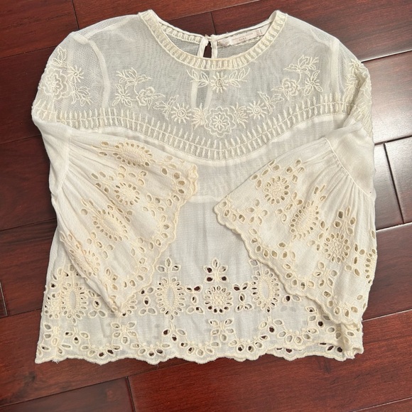 Zara Trafaluc Eyelet Lace Embroidered Top - Picture 4 of 4